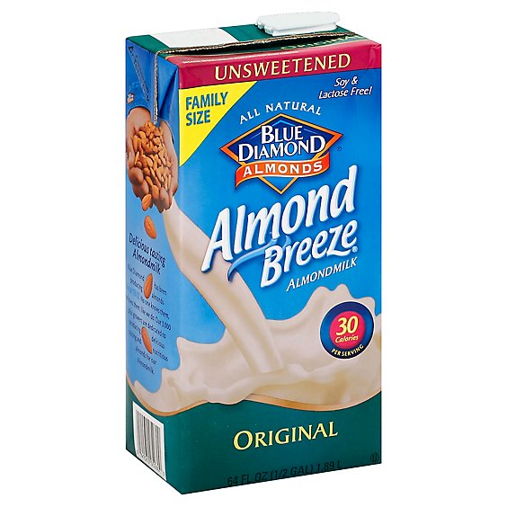 Almond Breeze Shelf Stable Unsweetened Original Almond Milk - 64 Oz