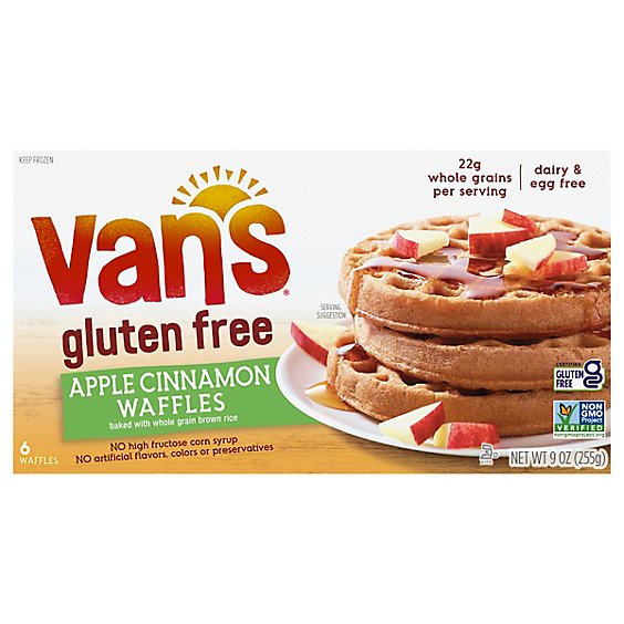 Vans Waffles Gluten Free Apple Cinnamon 6 Count - 9 Oz