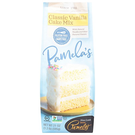 Pamelas Cake Mix Vanilla - 21 Oz