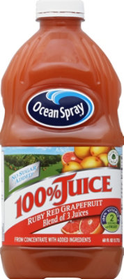 Ocean Spray 100% Juice Drink No Sugar Added Ruby Red Grapefruit - 60 Fl. Oz. - Image 2