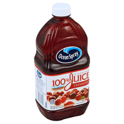 Ocean Spray 100% Juice Drink No Sugar Added Cranberry Bottle - 60 Fl ...