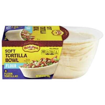 Old El Paso Tortillas Flour Taco Boats Soft Tortillas Tub 8 Count - 6.7 Oz