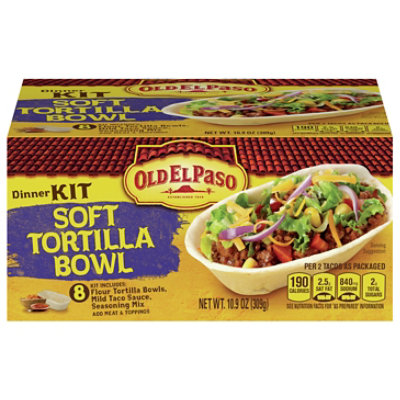 Old El Paso Tortillas Flour Taco Boats Soft Tortillas Dinner Kit Box 8 Count - 10.9 Oz - Image 3