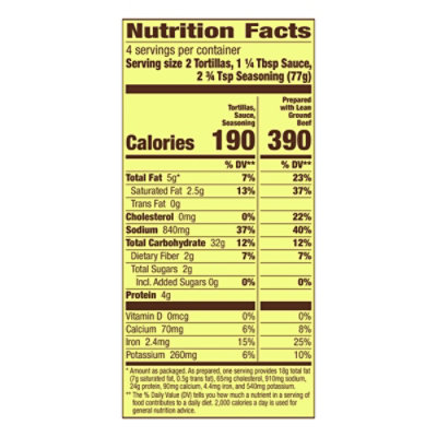 Old El Paso Tortillas Flour Taco Boats Soft Tortillas Dinner Kit Box 8 Count - 10.9 Oz - Image 3