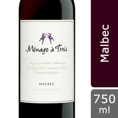Menage a Trois California Malbec Red Wine Bottle - 750 Ml