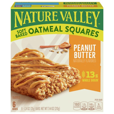 Nature Valley Oatmeal Squares Soft-Baked Peanut Butter - 6-1.24 Oz - Image 3