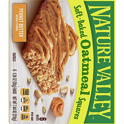 Nature Valley Oatmeal Squares Soft-Baked Peanut Butter - 6-1.24 Oz - Image 6
