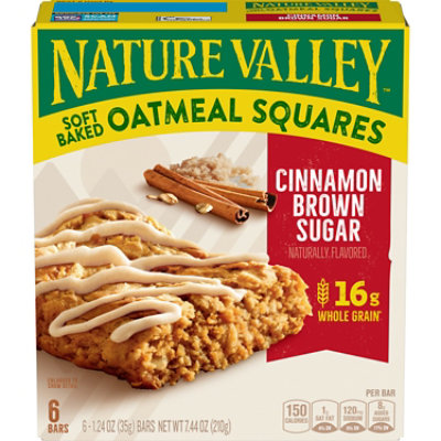 Nature Valley Oatmeal Squares Soft-Baked Cinnamon Brown Sugar - 6-1.24 Oz