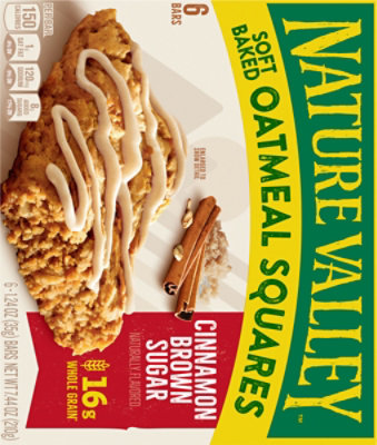 Nature Valley Oatmeal Squares Soft-Baked Cinnamon Brown Sugar - 6-1.24 Oz - Image 6