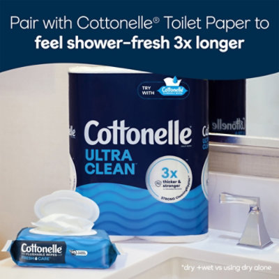 Cottonelle Fresh Care Flushable Wet Wipes Flip-Top Packs 42 Wipes Per Pack - 2 Count - Image 5