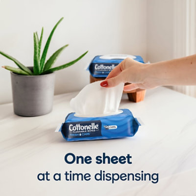 Cottonelle Fresh Care Flushable Wet Wipes Flip-Top Packs 42 Wipes Per Pack - 2 Count - Image 6