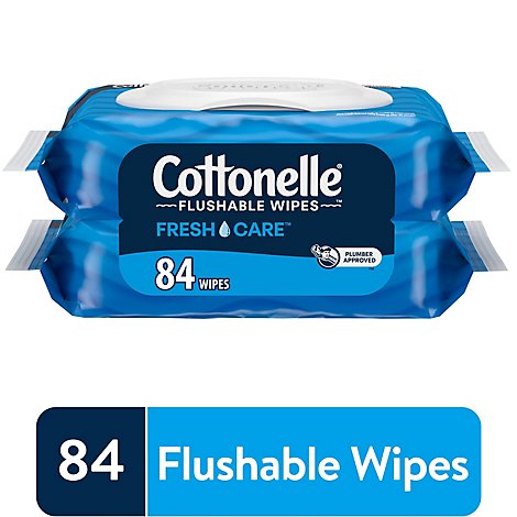  Cottonelle Flushable Wet Wipes Fliptop Pack - 84 Count 