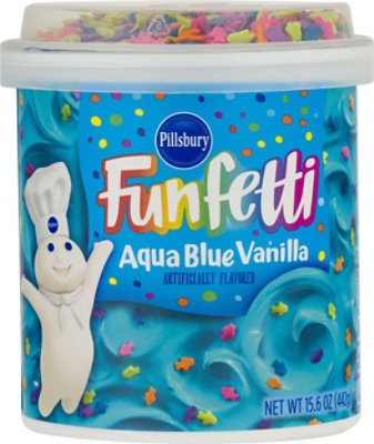 Pillsbury Funfetti Frosting Vanilla Aqua Blue - 15.6 Oz