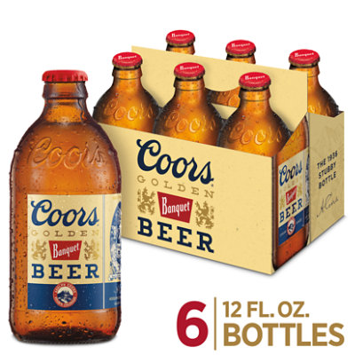 Coors Banquet American Style Lager Beer 5% ABV Bottles - 6-12 Fl. Oz. - Image 1