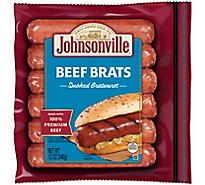Johnsonville Brats Smoked Beef Bratwurst Fully Cooked 6 Links - 12 Oz