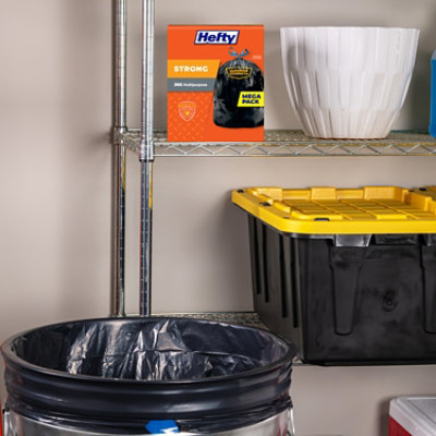 Hefty Trash Bags Drawstring Extra Strong Multipurpose Large 30 Gallon Mega Pack - 56 Count - Image 2