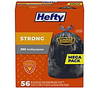 Hefty Trash Bags Drawstring Extra Strong Multipurpose Large 30 Gallon Mega Pack - 56 Count