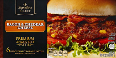 Signature SELECT Premium Angus Beef Hamburger Patties Bacon And Cheddar Cheese - 32 Oz - Image 2