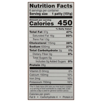 Signature SELECT Bacon And Cheddar Cheese Premium Angus Beef Hamburger Patties - 32 Oz - Image 3