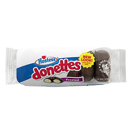 Hostess Donettes Frosted Chocolate Mini Donuts Single Serve 6 count - 3 Oz - Image 1