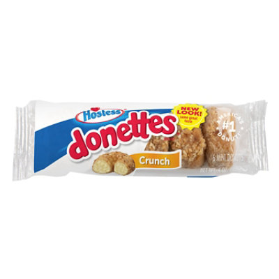 Hostess Donettes Mini Donuts Crunch 6 Count - 4 Oz