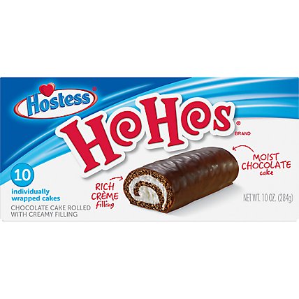 Hostess HoHos Individually Wrapped Rolled Chocolate Cake With Creamy Filling 10 Count - 10 Oz - Image 1