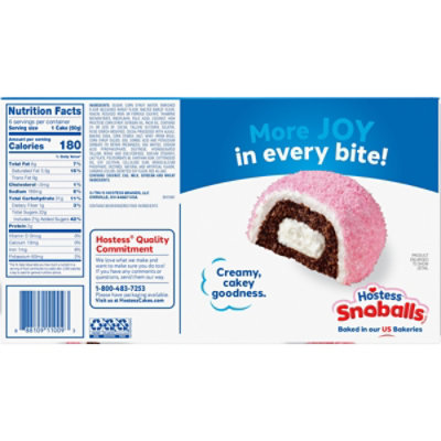 Hostess Snoballs Coconut Covered Chocolate Creamy Filling Cake - 10.5 Oz - Image 6