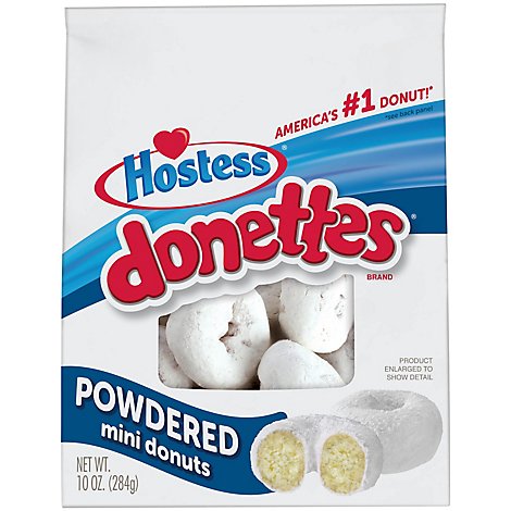 Hostess Donettes Powdered Sugar Mini Donuts Bag - 10 Oz