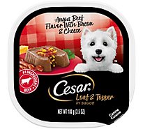 Cesar Savory Delights Canine Cuisine In Meaty Juices Angus Beef with Bacon & Cheese Tub - 3.5 Oz