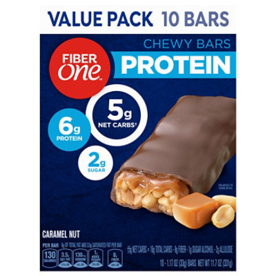 Fiber One Protein Chewy Bars Caramel Nut Value Pack - 10-1.17 Oz - Image 1