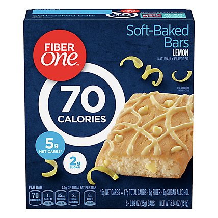 Fiber One Baked Bars 90 Calories Lemon - 6-0.89 Oz - Image 3