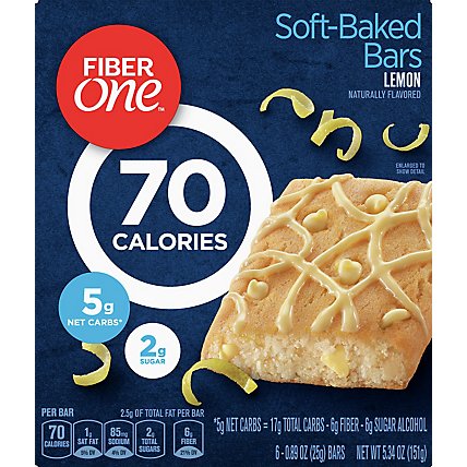 Fiber One Baked Bars 90 Calories Lemon - 6-0.89 Oz - Image 2
