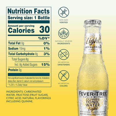 Fever-Tree Tonic Water Naturally Light - 4-6.8 Fl. Oz. - Image 2