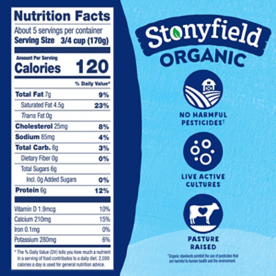 Stonyfield Organic Plain Whole Milk Probiotic Yogurt Tub - 32 Oz - Image 7