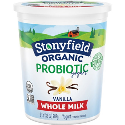 Stonyfield Organic Whole Milk Vanilla Probiotic Yogurt - 32 Oz - Image 2