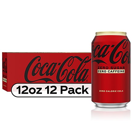 Coca-Cola Soda Pop Zero Sugar Caffeine Free - 12-12 Fl. Oz. - Image 1