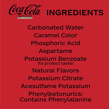 Coca-Cola Soda Pop Zero Sugar Caffeine Free - 12-12 Fl. Oz. - Image 5