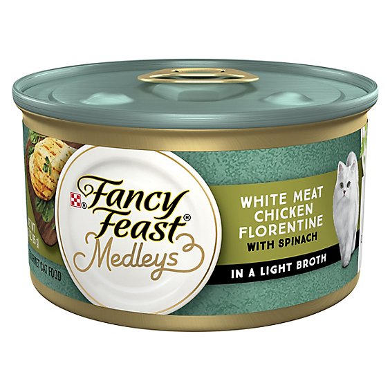 Fancy Feast Cat Food Wet Medleys White Meat Chicken Florentine In Sauce - 3 Oz