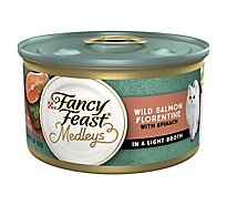 Fancy Feast Cat Food Wet Medleys Wild Salmon Florentine - 3 Oz