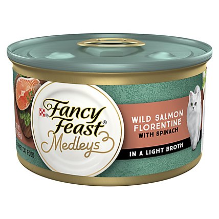 Fancy Feast Cat Food Wet Medleys Wild Salmon Florentine - 3 Oz - Image 1
