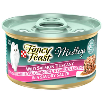 Fancy Feast Cat Food Wet Medleys Wild Salmon Tuscany - 3 Oz 