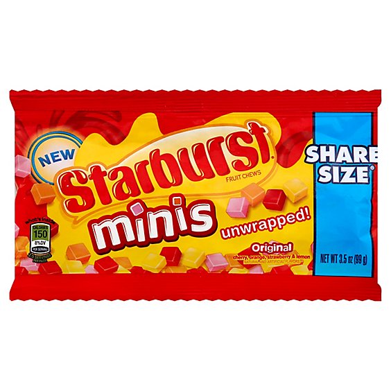 Starburst Fruit Chews Chewy Candy Original Minis Share Size Pack - 3.5 Oz