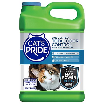 Cats Pride Cat Multi Clumping Litter Unscented Total Odor Control - 15 Lb - Image 1
