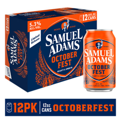 Samuel Adams Octoberfest Seasonal Beer Cans - 12-12 Fl. Oz - Image 1