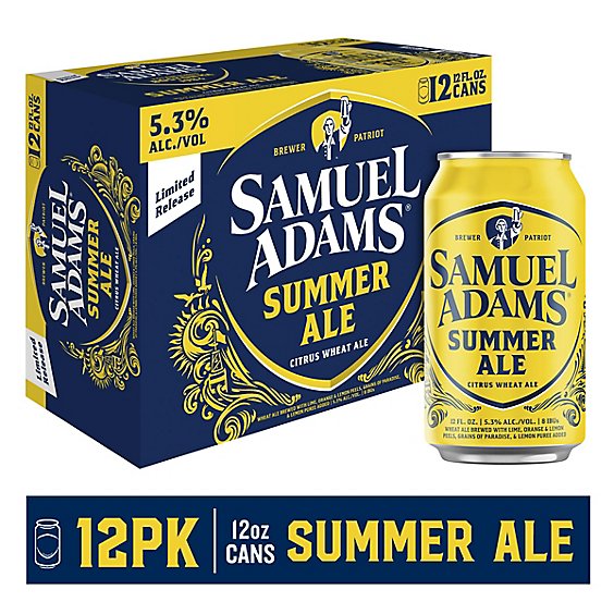 Samuel Adams Summer Ale Seasonal Beer Cans - 12-12 Fl. Oz.