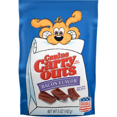 Canine Carry Outs Dog Snacks Bacon Flavor Bag - 5 Oz