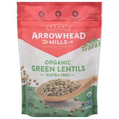 Arrowhead Mills Organic Lentils Green - 16 Oz