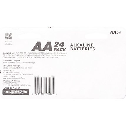 Signature SELECT Batteries Alkaline AA Guaranteed Long Lasting - 24 Count - Image 4