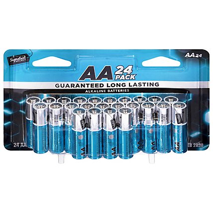 Signature SELECT Batteries Alkaline AA Guaranteed Long Lasting - 24 Count - Image 1