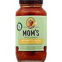 Moms Pasta Sauce Spaghetti Garlic & Basil Jar - 24 Oz - Image 2